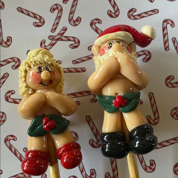 Other - Handcrafted; Naked Santa Plant Sticks